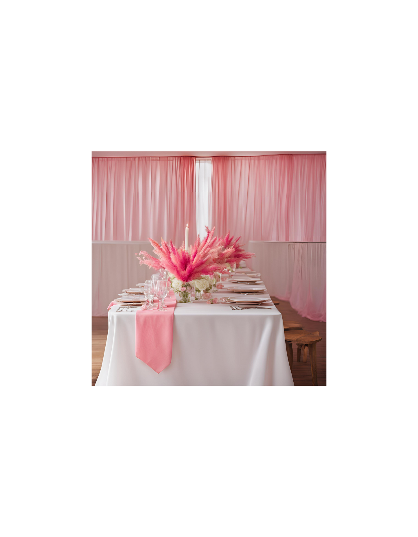 Bubble Gum pink table runners