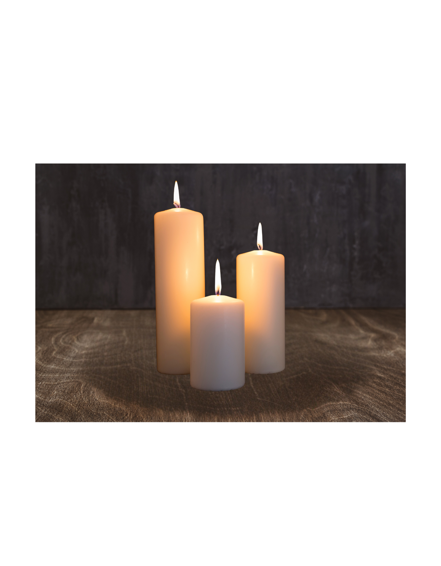 White Pillar Candles with Vase or Decor