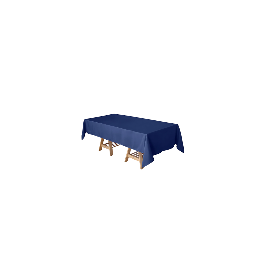 Linen - Navy Blue Table Cloth, Premium Polyester Rectangle TWO sizes