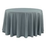 Linen - Dusty Blue Table Cloth, Premium Polyester Round 120"