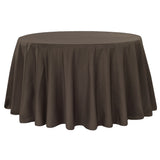 Linen - Chocolate Table Cloth, Premium Polyester Round 120"