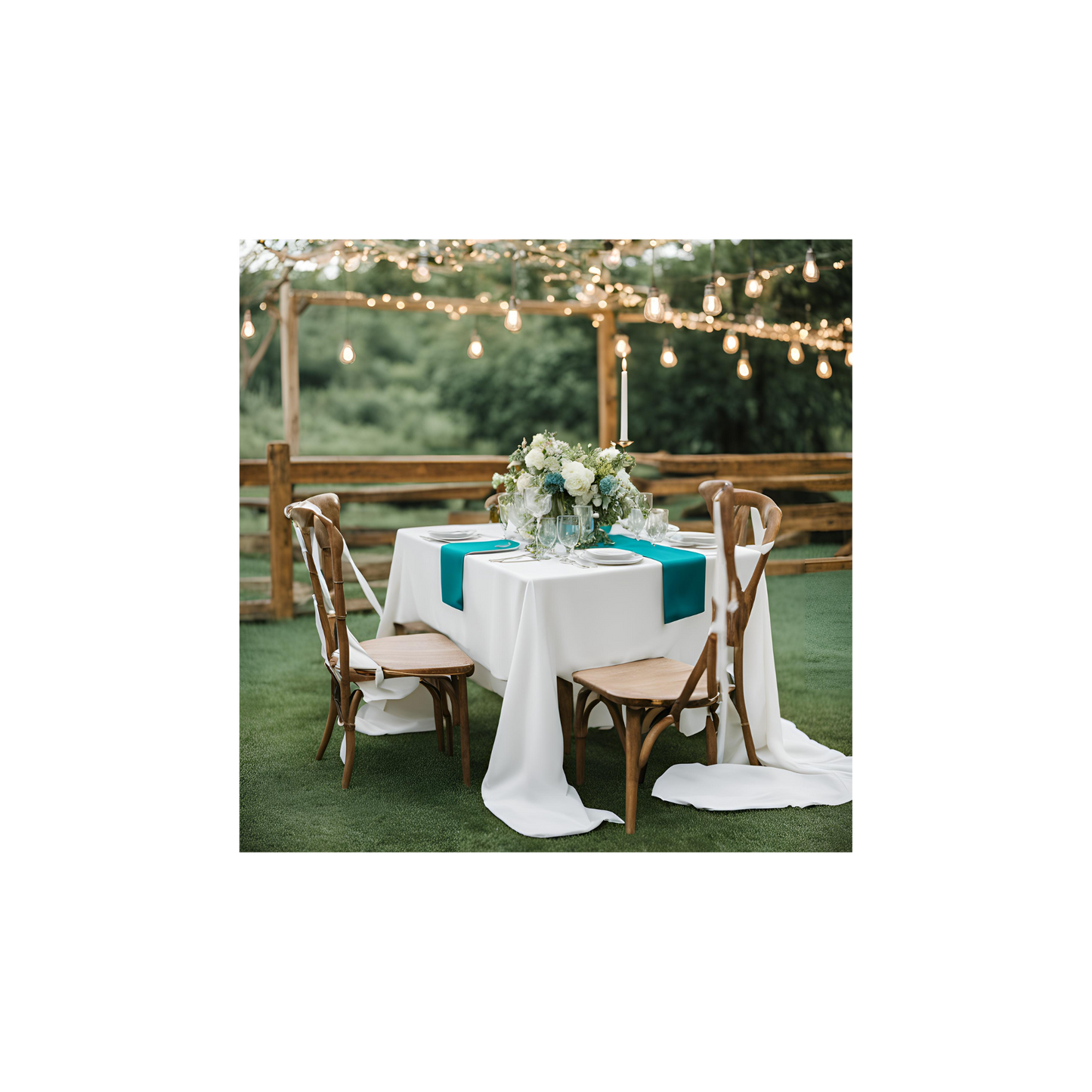 Teal table runners