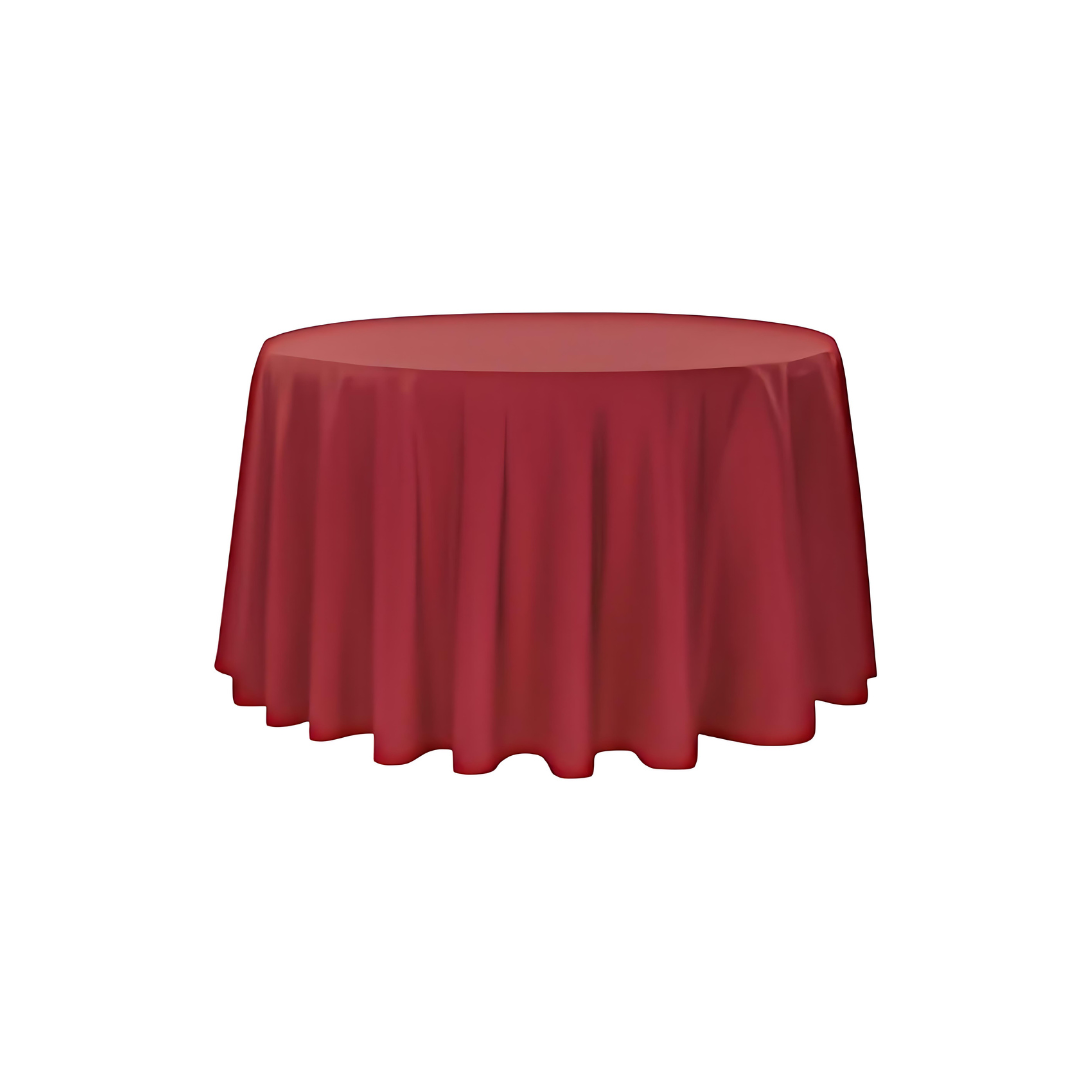 Linen - Apple Red Table Cloth, Premium Polyester Round 120"